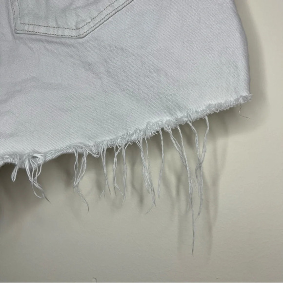 A+F The 4” Mom Short High Rise Off White Denim Shorts - Picture 10 of 12